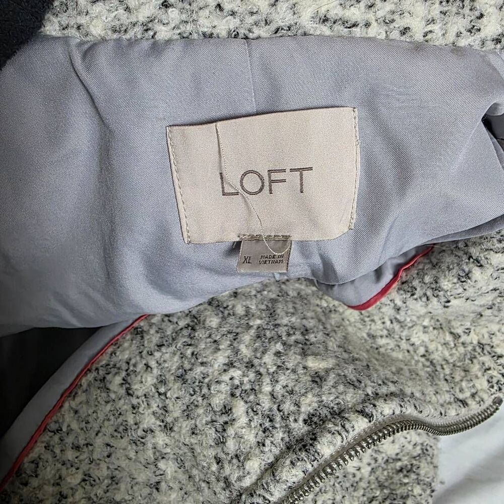 LOFT Cream Speckled Boucle Pea Coat - Picture 10 of 12